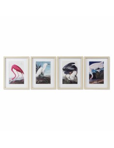 Cadre DKD Home Decor Oiseau Oriental (35 x 2 x 45 cm) (4 Unités)