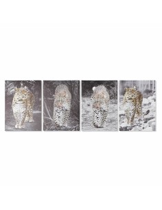 Cadre DKD Home Decor Léopard Colonial (50 x 1,8 x 70 cm) (4 Unités)