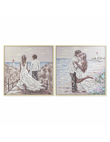 Cadre DKD Home Decor Plage (100 x 4 x 100 cm) (2 Unités)