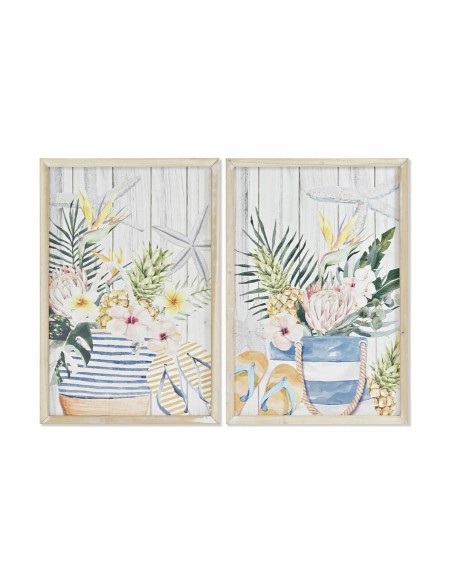 Cadre DKD Home Decor Été méditerranéen (40 x 1,8 x 60 cm) (2 Unités)