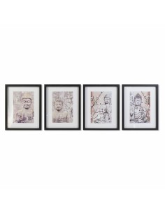 Cadre DKD Home Decor Buda Oriental (35 x 2,5 x 45 cm) (35 x 2 x 45 cm) (4 Unités)