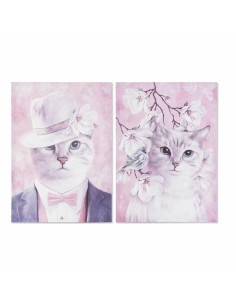 Cadre DKD Home Decor Chat (50 x 1,8 x 70 cm) (2 Unités)