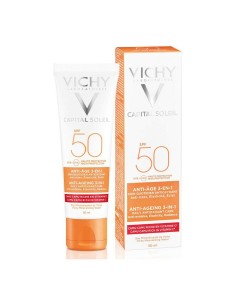 Écran solaire visage Vichy VCH00115 Spf 50 50 ml 3-en-1 Anti-âge