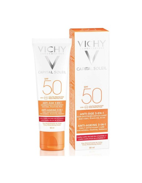 Écran solaire visage Vichy VCH00115 Spf 50 50 ml 3-en-1 Anti-âge