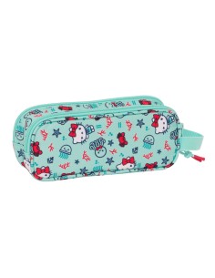 Trousse Fourre-Tout Double Hello Kitty Sea lovers Turquoise 21 x 8 x 6 cm 2