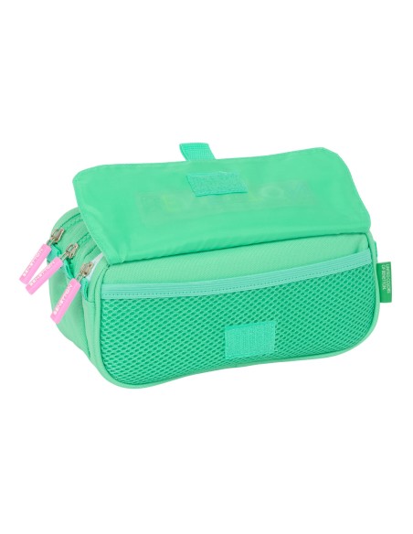 Trousse Fourre-Tout Triple Benetton Mint Vert 21,5 x 10 x 8 cm
