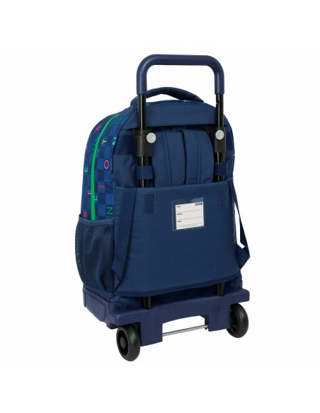 Cartable à roulettes Benetton Damero Blue marine 33 x 45 x 22 cm