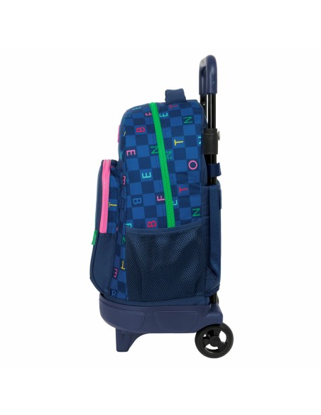 Cartable à roulettes Benetton Damero Blue marine 33 x 45 x 22 cm