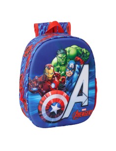 Sac à dos enfant The Avengers Rouge Bleu foncé 27 x 33 x 10 cm 3D