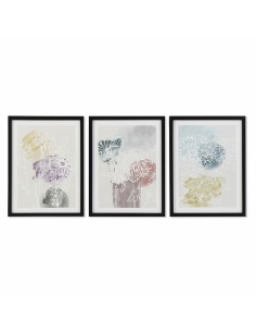 Cadre DKD Home Decor Fleurs (30 x 3 x 40 cm)