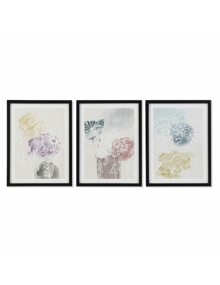 Cadre DKD Home Decor Fleurs (30 x 3 x 40 cm)