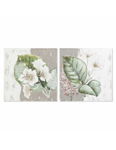 Cadre DKD Home Decor Tropical Feuille d'une plante (80 x 3,5 x 80 cm) (2 Unités)