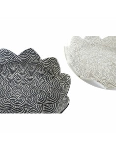 Centre de Table DKD Home Decor Gris Beige Résine Oriental (39 x 39 x 7 cm) (2 Unités) 2