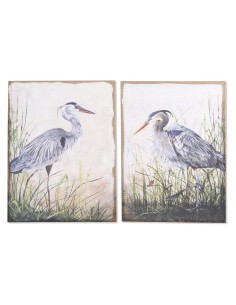 Cadre DKD Home Decor Oiseau Oriental (2 Unités) (50 x 3 x 70 cm)