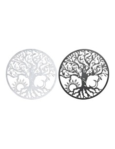 Décoration murale DKD Home Decor Noir Métal Blanc Indien Lune (2 Unités) (60 x 1 x 60 cm)
