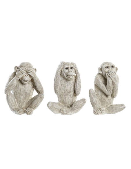 Figurine Décorative DKD Home Decor Beige Blanc Résine (14,5 x 11 x 19 cm) (3 Unités)