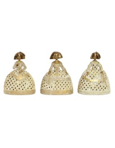 Figurine Décorative DKD Home Decor Miroir Beige Doré Résine Dame Traditionnel (18 x 13 x 23 cm) (3 Unités)