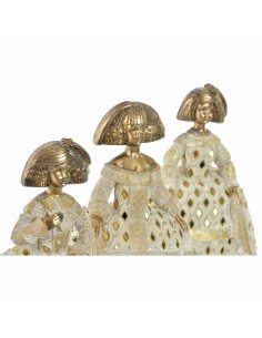 Figurine Décorative DKD Home Decor Miroir Beige Doré Résine Dame Traditionnel (18 x 13 x 23 cm) (3 Unités) 2