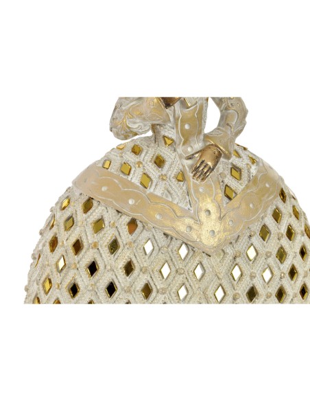 Figurine Décorative DKD Home Decor Miroir Beige Doré Résine Dame Traditionnel (18 x 13 x 23 cm) (3 Unités)