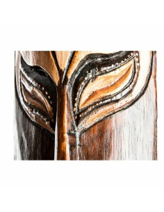 Décoration murale DKD Home Decor Beige Bois Brun foncé Masque Tribal (15 x 6 x 100 cm) (4 Unités) 2