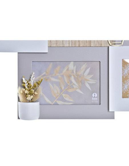 Cadre photo DKD Home Decor Love Home Bois Fleur Naturel (46 x 3 x 39 cm) (2 Unités)