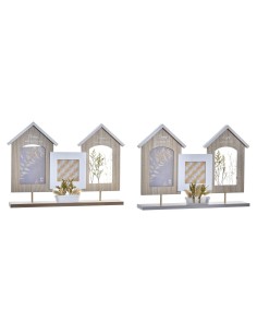 Cadre photo DKD Home Decor Bois Fleur Naturel (42 x 7 x 29 cm) (2 Unités)