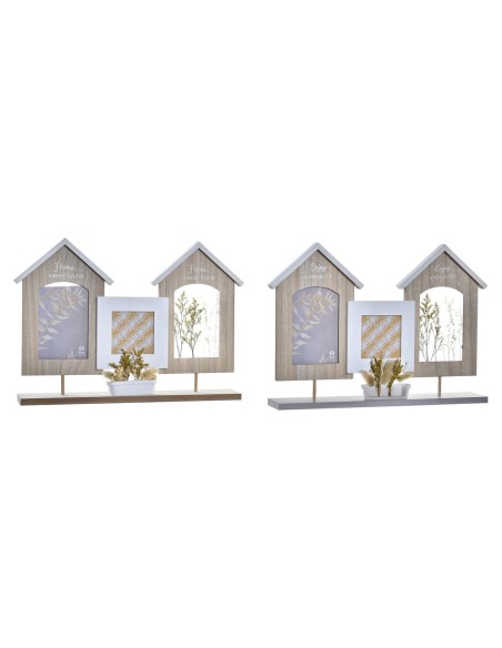 Cadre photo DKD Home Decor Bois Fleur Naturel (42 x 7 x 29 cm) (2 Unités)
