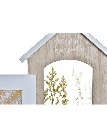 Cadre photo DKD Home Decor Bois Fleur Naturel (42 x 7 x 29 cm) (2 Unités)