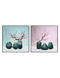 Cadre DKD Home Decor Vase Oriental (80 x 3 x 80 cm) (2 Unités)