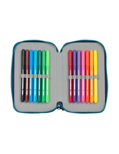 Plumier double Munich Nautic Blue marine 12.5 x 19.5 x 4 cm 28 Pièces