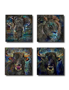 Cadre DKD Home Decor animaux Moderne (60 x 2 x 60 cm) (4 Unités)