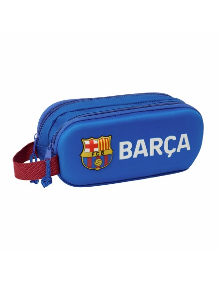 Trousse Fourre-Tout Double F.C. Barcelona Blue marine 21 x 8 x 6 cm 3D