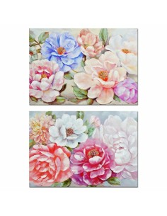 Cadre DKD Home Decor Fleurs (2 Unités) (100 x 3 x 70 cm)