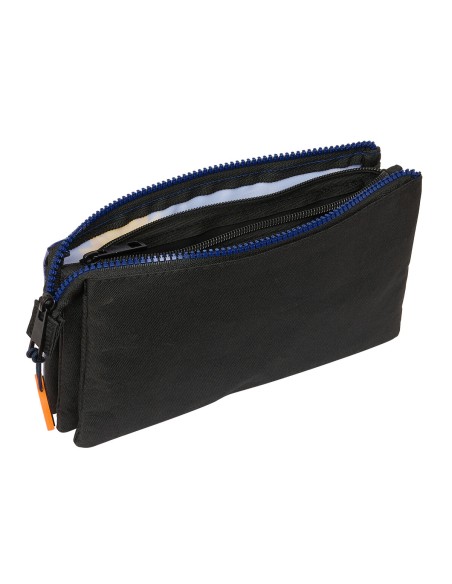 Trousse Fourre-Tout Triple Naruto Ninja Bleu Noir 22 x 12 x 3 cm