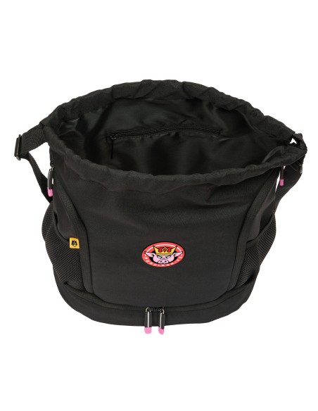 Sac à dos serré par des ficelles Kings League Porcinos Noir 35 x 40 x 1 cm