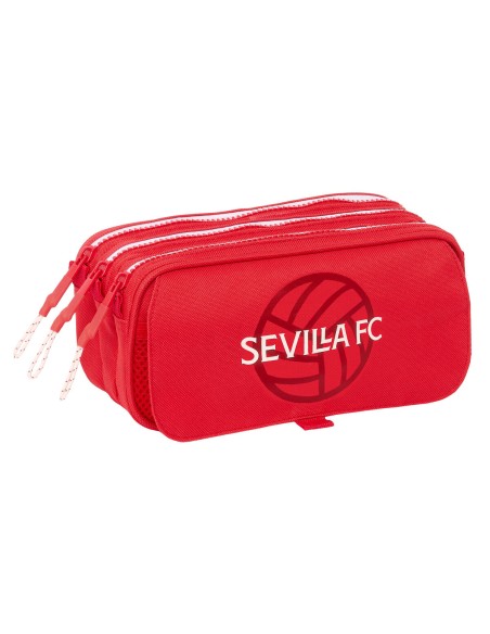 Trousse Fourre-Tout Triple Sevilla Fútbol Club Rouge 21,5 x 10 x 8 cm