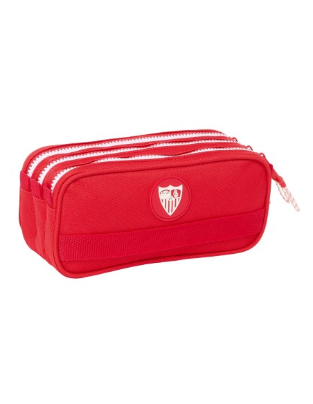 Trousse Fourre-Tout Triple Sevilla Fútbol Club Rouge 21,5 x 10 x 8 cm