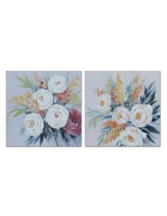 Cadre DKD Home Decor Fleurs (80 x 2,8 x 80 cm) (2 Unités)