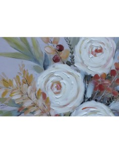 Cadre DKD Home Decor Fleurs (80 x 2,8 x 80 cm) (2 Unités) 2