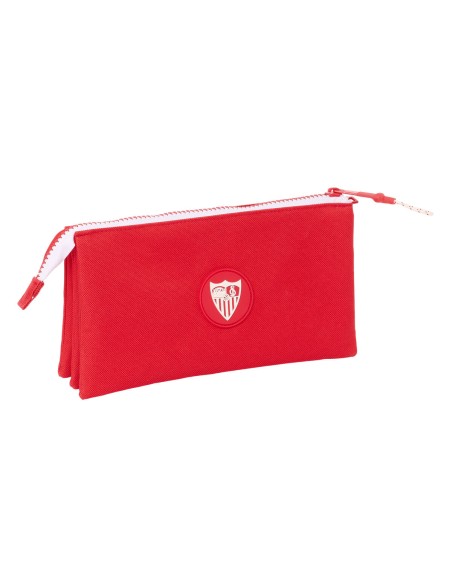 Trousse Fourre-Tout Triple Sevilla Fútbol Club Rouge 22 x 12 x 3 cm
