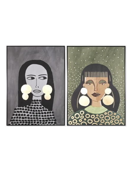 Cadre DKD Home Decor Femme Moderne (102,5 x 4,3 x 142,6 cm) (2 Unités)