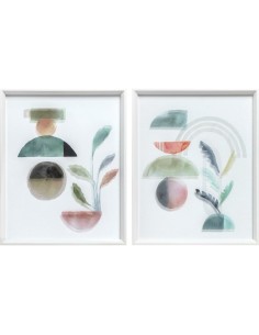 Cadre DKD Home Decor Abstrait Moderne (40 x 3,8 x 50 cm) (2 Unités)