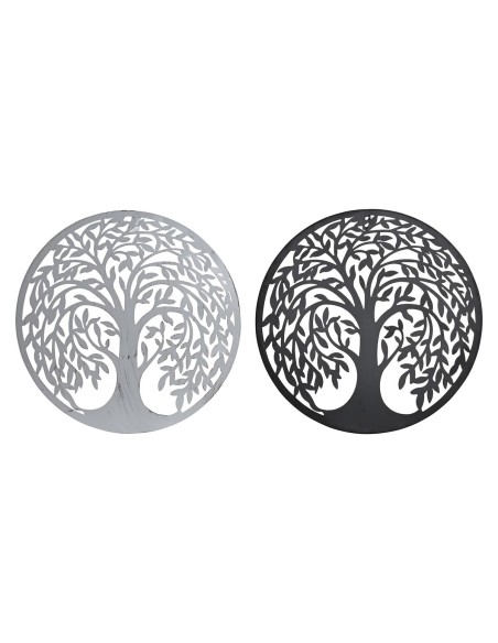 Décoration murale DKD Home Decor Arbre Métal Traditionnel (2 Unités) (40 x 1 x 40 cm)