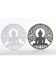 Décoration murale DKD Home Decor Métal Buda Oriental (2 Unités) (40 x 1 x 40 cm)