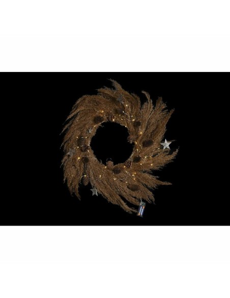 Couronne de Noël DKD Home Decor Fleur (2 Unités) (60 x 5 x 60 cm)