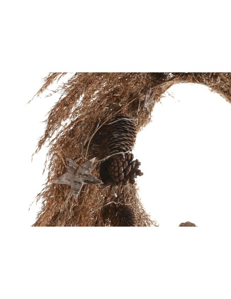 Couronne de Noël DKD Home Decor Fleur (2 Unités) (60 x 5 x 60 cm)