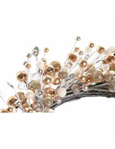 Couronne de Noël DKD Home Decor Métal Polyester (40 x 10 x 40 cm) (2 Unités) 2