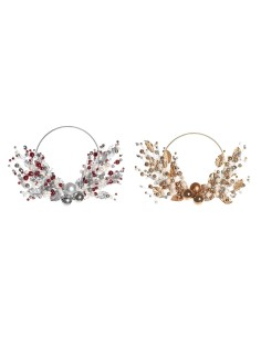 Couronne de Noël DKD Home Decor Métal Polyester (55 x 5 x 40 cm) (2 Unités)