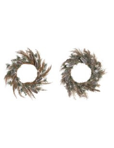 Couronne de Noël DKD Home Decor Fleur (60 x 10 x 60 cm) (2 Unités)