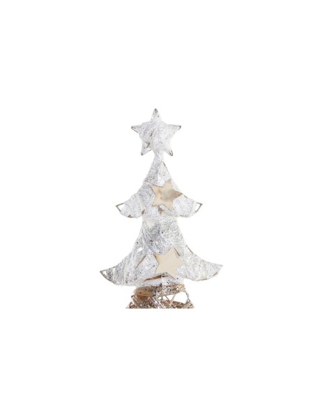 Sapin de Noël DKD Home Decor Doré Blanc Rotin (32 x 10 x 56 cm) (2 Unités)